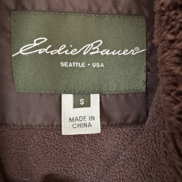 Eddie Bauer Goose Down Parka Jacket Coat, Brown Small - Picture 3 of 9